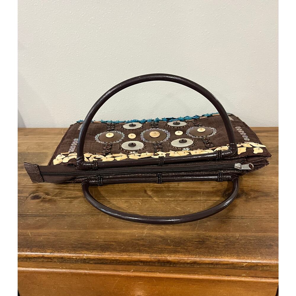 Artsy Boho Embellished Top Handle Bag Unique Indie Festival Statement Purse - Picture 7 of 15